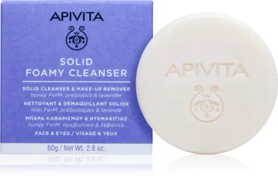 Apivita Cleansing Solid Foamy Cleanser - Мыло для тела с увлажняющим действием, 80 г