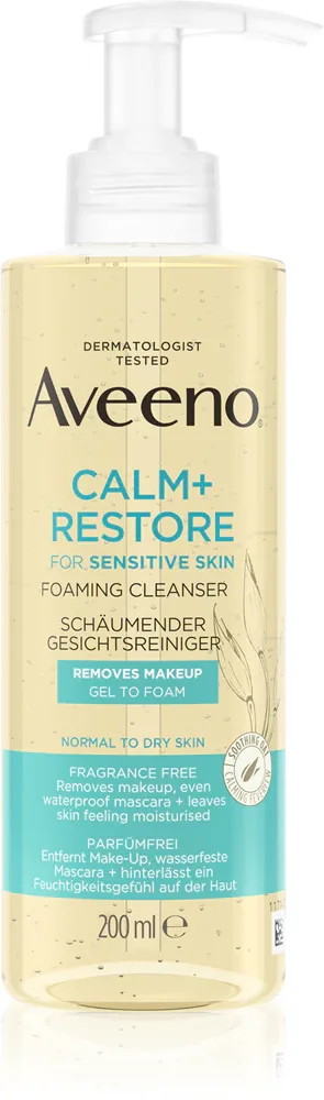 Aveeno Calm + Restore - Пенка для очищения лица, 200 мл