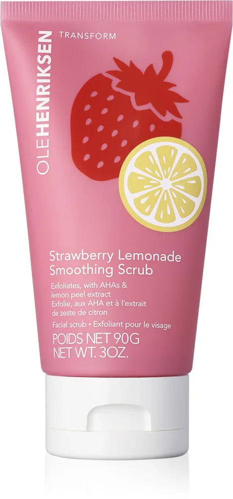 Пилинг для лица OLEHENRIKSEN Transform Strawberry Lemonade Smoothing Scrub с кислотами AHA, отшелушивающий, 90 г