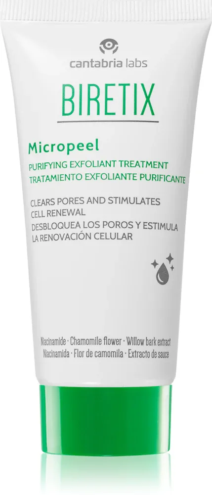 Пилинг для лица Biretix Micropeel очищающий, отшелушивающий, для кожи с несовершенствами, 50 мл