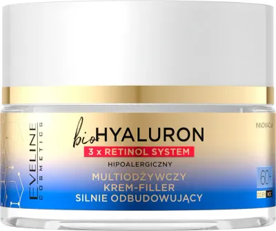 Крем для лица Eveline Cosmetics Bio Hyaluron 3x Retinol System для зрелой кожи, с гиалуроновой кислотой, 50 мл