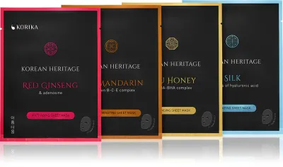 KORIKA Korean Heritage Sheet Mask Set - Набор тканевых масок Korean Heritage Korean Heritage, 4 г