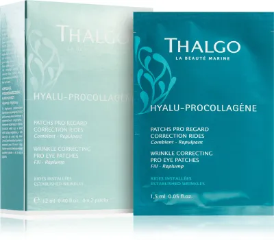 Thalgo Hyalu-Procollagen Wrinkle Correcting Pro Eye Patches - Сглаживающая маска для глаз, 8 шт