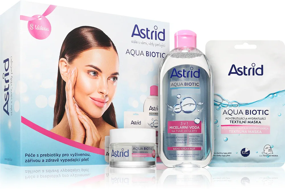 Astrid Aqua Biotic Tripack - Подарочный набор для идеальной кожи, 3 шт
