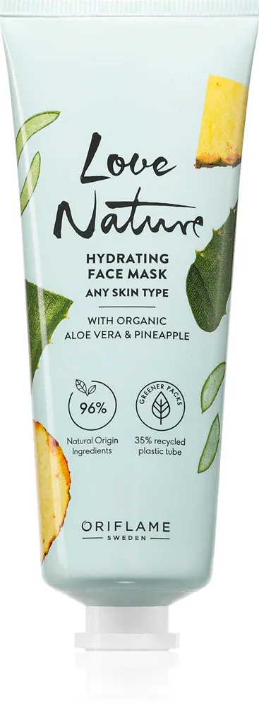 Oriflame Love Nature Organic Aloe Vera & Pineapple - Увлажняющая маска для лица, 75 мл