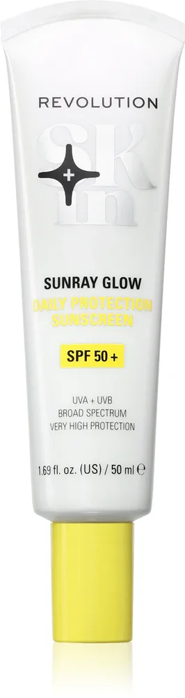 Revolution Skincare Sunray Glow Daily Protection - Крем для загара для лица с осветляющим эффектом SPF 50+, 50 мл