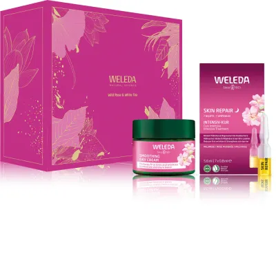 Weleda Wild Rose & White Tea - Подарочный набор для осветления и смягчения кожи