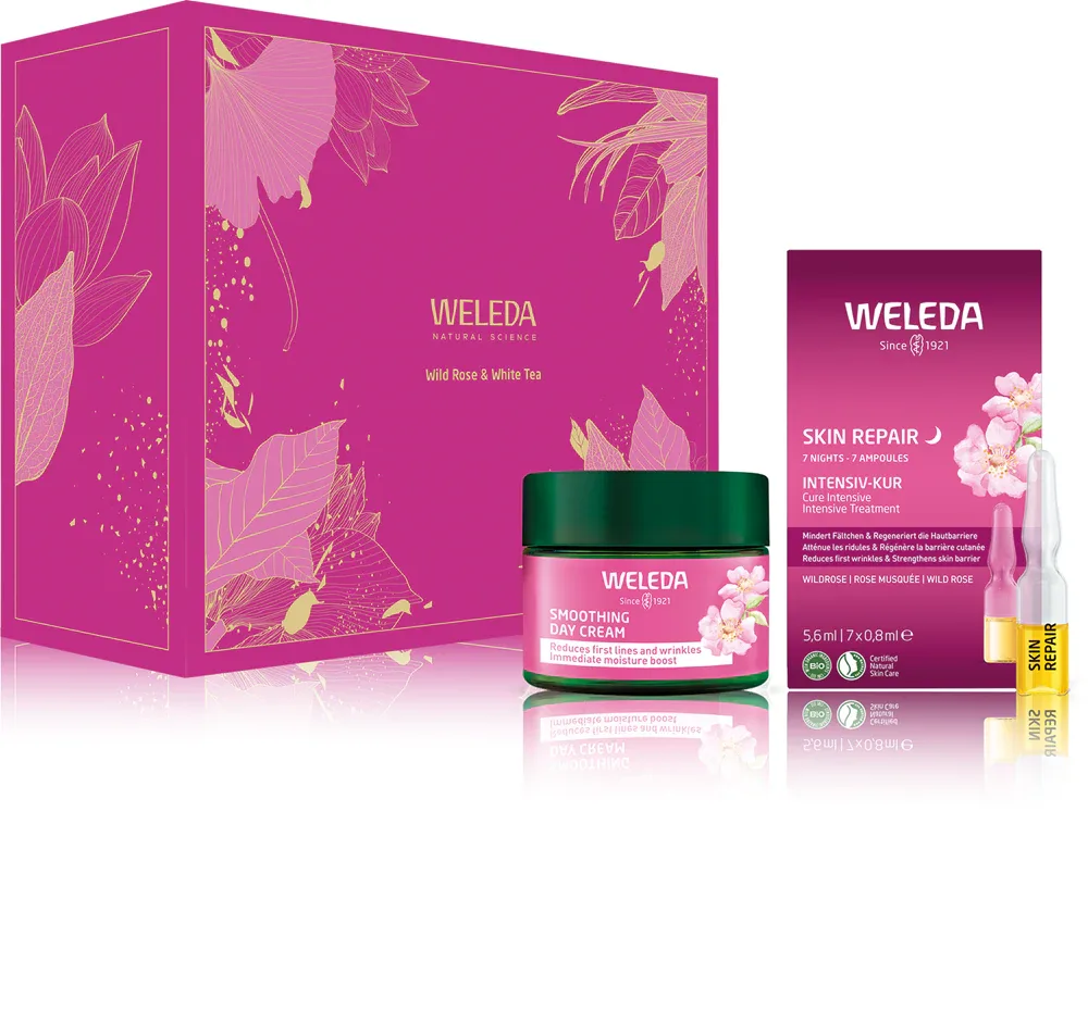 Weleda Wild Rose & White Tea - Подарочный набор для осветления и смягчения кожи