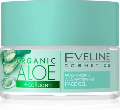 Eveline Cosmetics Organic Aloe+Collagen - Матирующий гель для лица, 50 мл