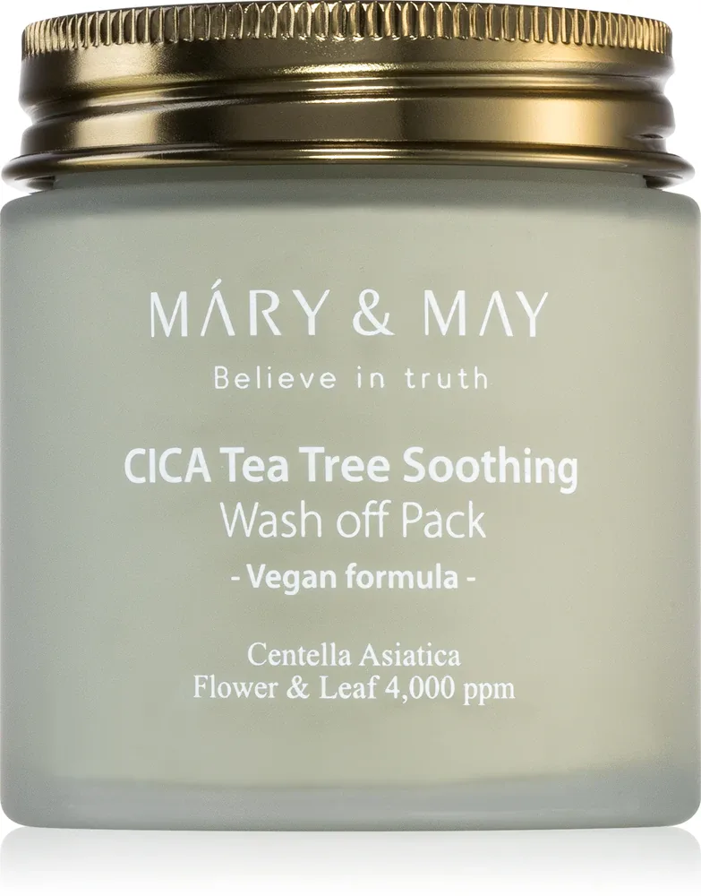 MARY & MAY Cica Tea Tree Soothing - Минеральная маска с глиной для очищения и смягчения, 125 г