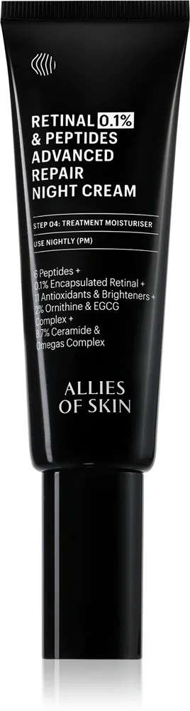 Allies of Skin 0.1% Retinal & Peptides Advanced Repair Night Cream - Восстанавливающий ночной крем