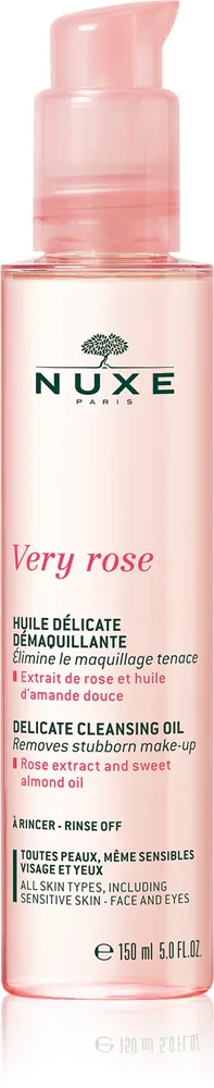 Nuxe Very Rose Delicate Cleansing Oil - Нежное масло для очищения лица и области вокруг глаз, 150 мл