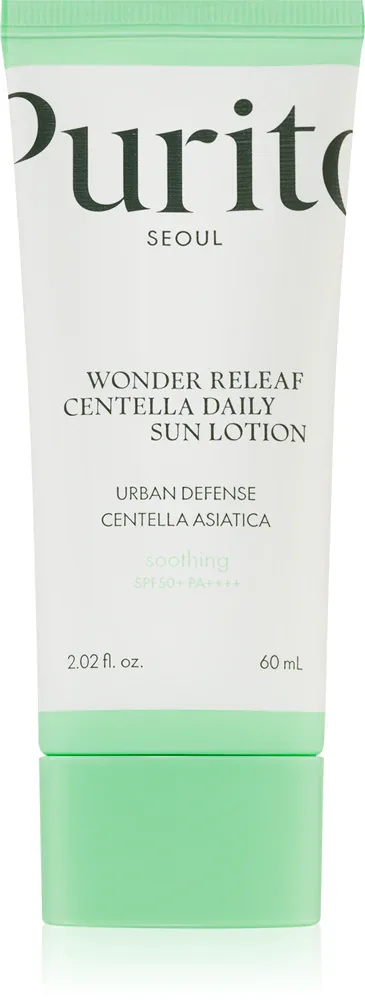 Purito Wonder Releaf Centella Daily Sun Lotion - Лёгкий защитный крем для лица SPF 50+, 60 мл