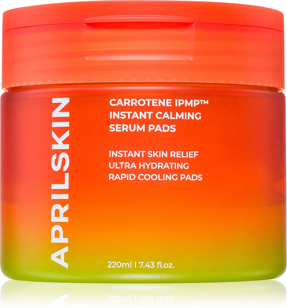 APRILSKIN Carrotene IPMP Instant Calming Serum Pads - Очищающие смягчающие ватные диски, 80 шт