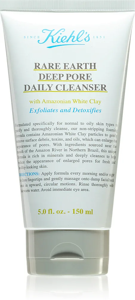 Kiehl's Rare Earth Deep Pore Daily Cleanser - Очищающий детокс-крем для сужения пор, 150 мл