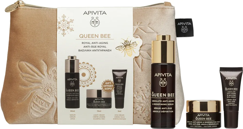 Apivita Queen Bee Gift Pouch - Подарочный набор против морщин, 1 шт