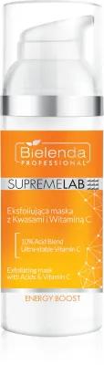 Bielenda Professional Supremelab Energy Boost - Эксфолирующая маска с кислотами и витамином C, 50 г
