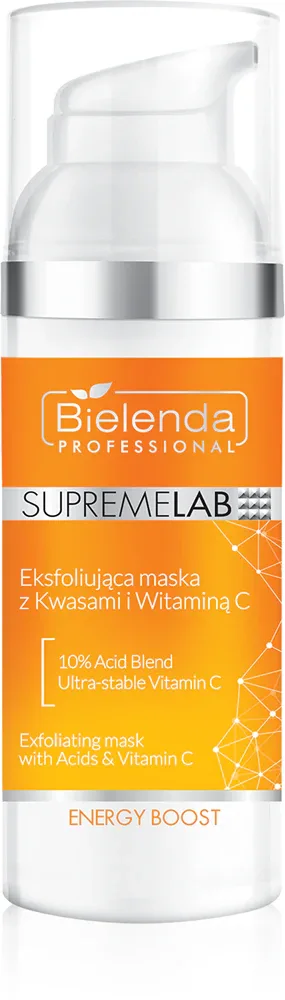Bielenda Professional Supremelab Energy Boost - Эксфолирующая маска с кислотами и витамином C, 50 г