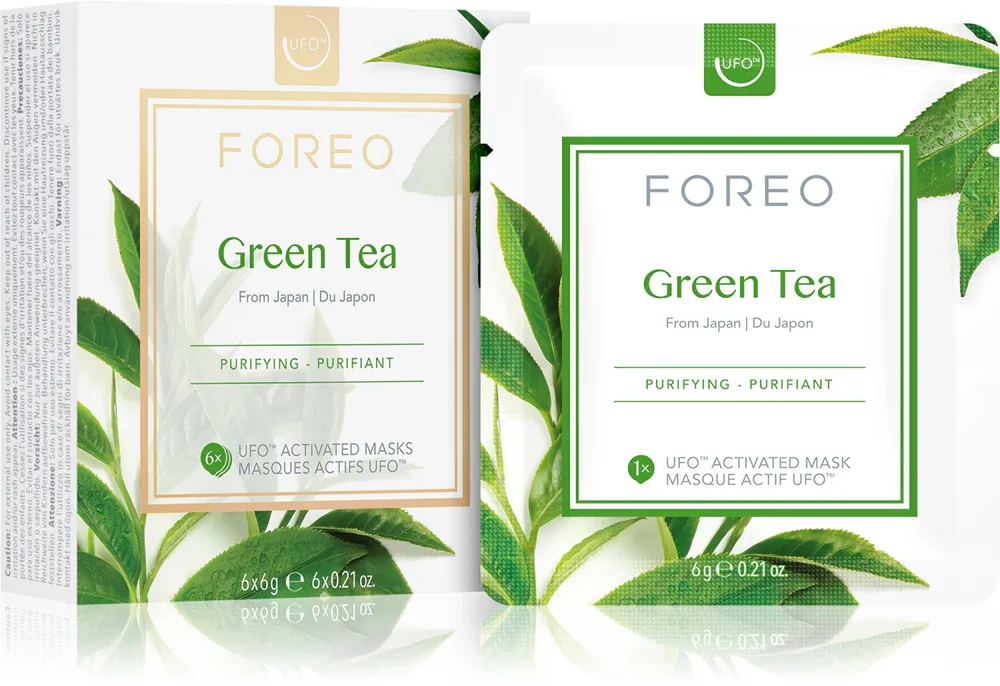 FOREO UFO Green Tea - Освежающая и успокаивающая маска для лица, 6 г