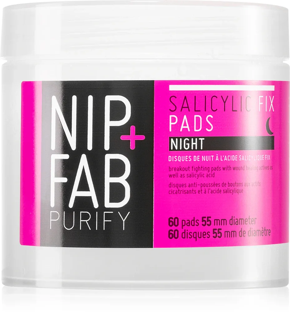 NIP+FAB Salicylic Fix - Очищающие ночные ватные диски, 60 шт