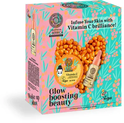 Natura Siberica Oblepikha C-Berrica Glow Boosting Beauty - Подарочный набор с осветляющим эффектом, 2 шт