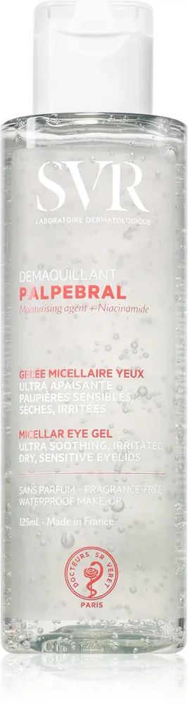 SVR PALPEBRAL Micellar Eye Gel - Успокаивающий мицеллярный гель для снятия макияжа с глаз, 125 мл
