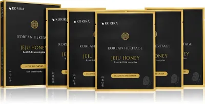 KORIKA Korean Heritage Set of 5 Cleansing Face Sheet Masks - Набор масок для лица по сниженной цене для идеальной очистки кожи