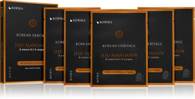 KORIKA Korean Heritage Set of 5 Skin Illuminating Face Sheet Masks - Набор масок для лица по сниженной цене с осветляющим эффектом