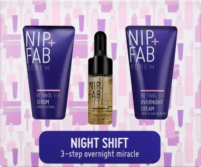 NIP+FAB Retinol Fix Night Shift - Набор для ухода за кожей лица с ретинолом, 3 шт