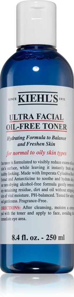 Kiehl's Ultra Facial Oil-Free Toner - Тоник для лица для нормальной и жирной кожи, 250 мл