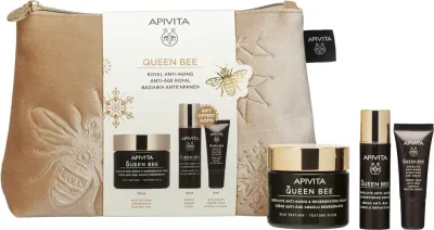 Apivita Queen Bee Gift Pouch (with Rich Cream) - Подарочный набор против старения кожи, 1 шт