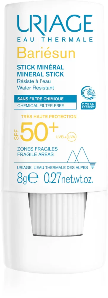 Uriage Bariesun Mineral Stick SPF 50+ - Минеральный защитный стик для чувствительных участков SPF 50+, 8 г