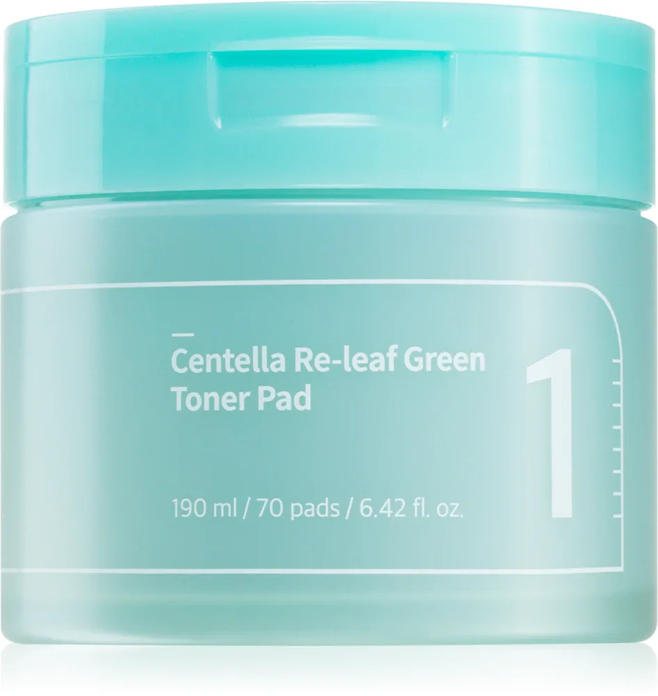 Numbuzin No. 1 Centella Re-Leaf Green Toner Pad - Тонизирующие патчи для лица для смягчения, 70 шт