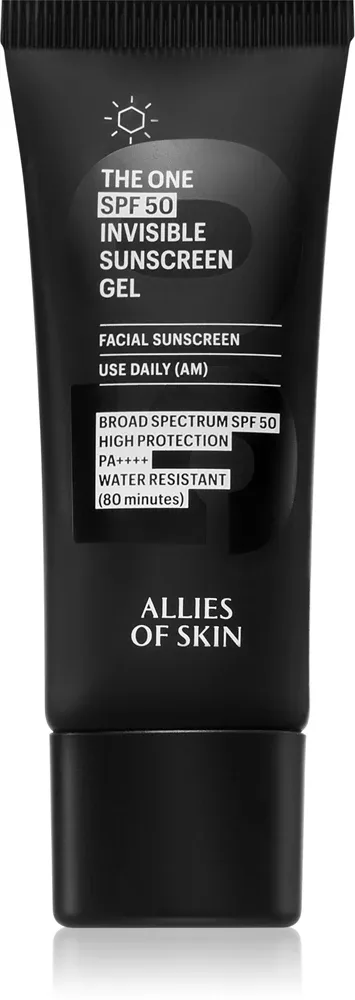 Allies of Skin Deluxe The One SPF 50 Invisible Sunscreen Gel - Крем для загара лица с высокой защитой от УФ-лучей SPF 50, 20 мл
