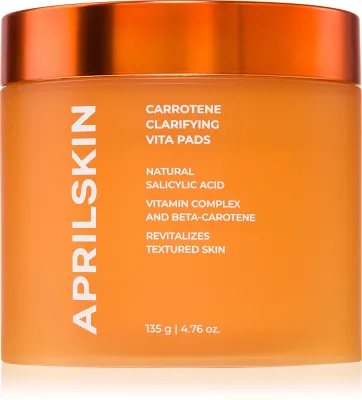 APRILSKIN Carrotene Clarifying Vita Pads - Крем для лица - очищающие лепестки для жирной кожи с предрасположенностью к акне, 60 шт