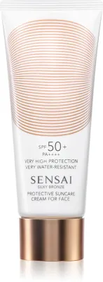 Sensai Silky Bronze - Защитный крем для лица с солнцезащитным фактором SPF 50+, 50 мл