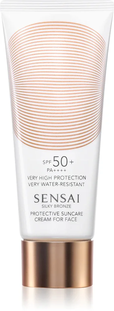 Sensai Silky Bronze - Защитный крем для лица с солнцезащитным фактором SPF 50+, 50 мл