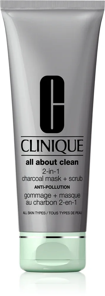 Clinique All About Clean 2-in-1 Charcoal Mask + Scrub - Очищающая маска для лица, 100 мл