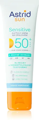 Astrid Sun Sensitive - Крем для загара лица SPF 50+ wodoodporny, 50 мл