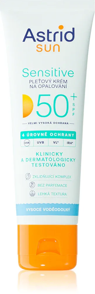 Astrid Sun Sensitive - Крем для загара лица SPF 50+ wodoodporny, 50 мл