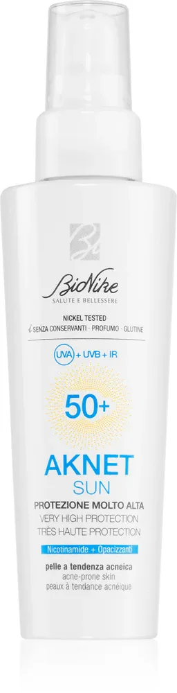 BioNike Aknet Sun - Защитный крем для лица для кожи с акне SPF 50+, 50 мл