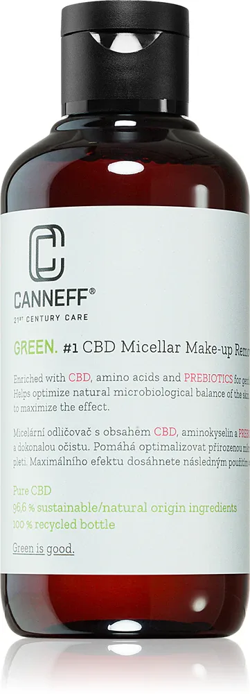 Canneff Green CBD Micellar Make-up Remover - Очищающий мицеллярный раствор для снятия макияжа, 200 мл
