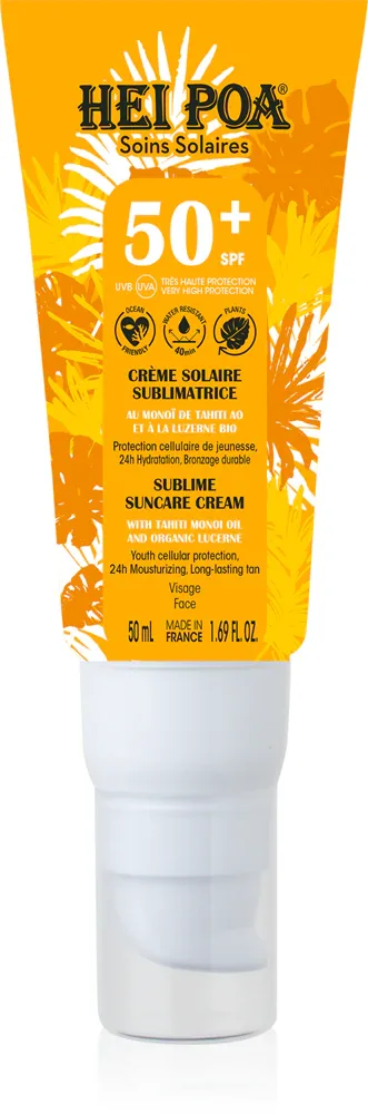 Hei Poa Suncare - Солнцезащитный крем SPF 50+ для лица, 50 мл