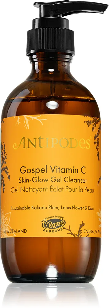 Antipodes Gospel Vitamin C Skin-Glow Gel Cleanser - Осветляющий гель для умывания с витамином C, 200 мл