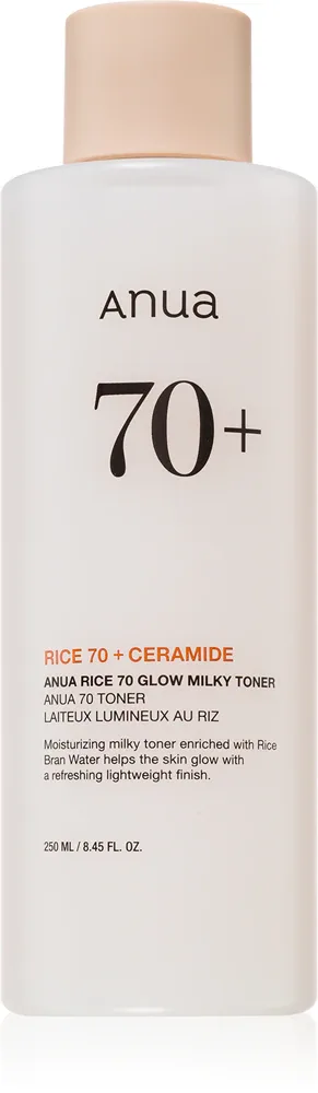 Тоник для лица Anua Rice 70+ Glow Milky Toner увлажняющий, с ниацинамидом и пантенолом, 250 мл