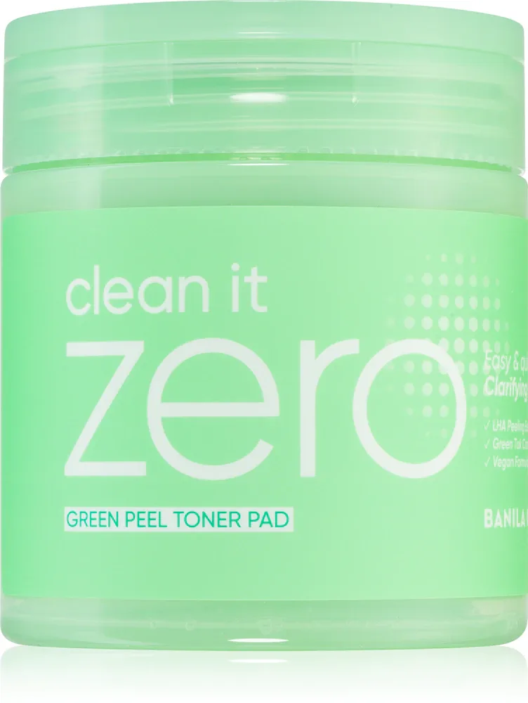 Banila Co. clean it zero Green Peel Toner Pad - Очищающие тоники для лица для жирной и проблемной кожи, 70 шт