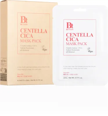 Маска тканевая для лица Benton Goodbye Redness Centella успокаивающая, с центеллой азиатской, 10 шт