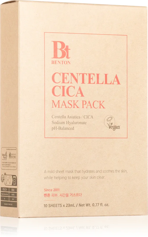 Маска тканевая для лица Benton Goodbye Redness Centella успокаивающая, с центеллой азиатской, 10 шт