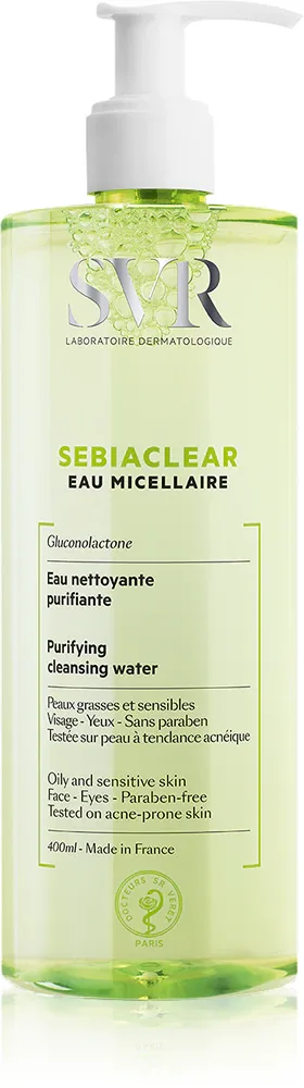 SVR Sebiaclear Eau Micellaire - Матирующая мицеллярная вода для жирной и проблемной кожи, 400 мл
