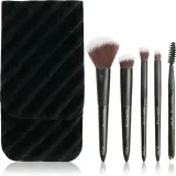 Brushworks Mini Travel Face & Eye Brush Set - Путешественный набор кистей для макияжа с чехлом, 6 шт — фото 1